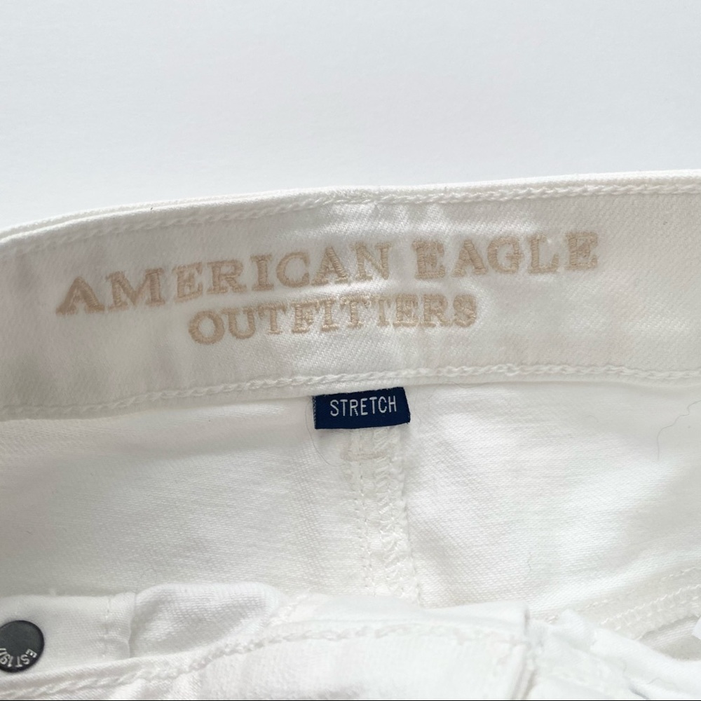 American Eagle White Ripped Jean Shorts - Picture 9 of 10